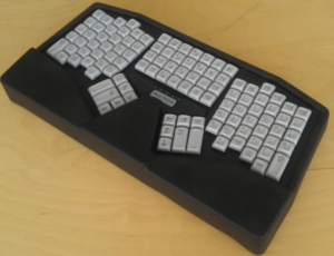 Picture of the Maltron L89 Dual Hand Flat keyboard in black