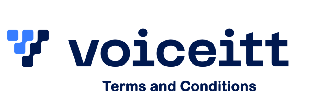 Voiceitt logo in blue with text that says "Terms and Conditions".